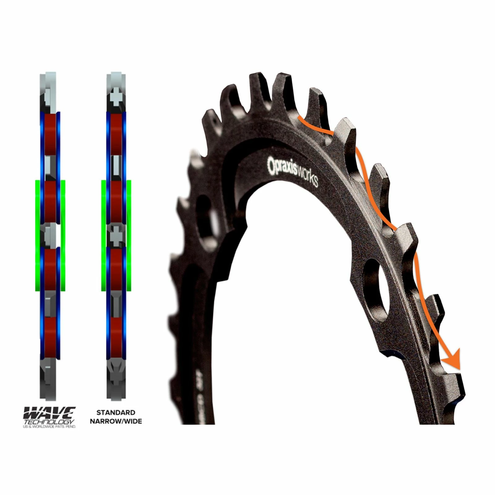 Praxis Works - Plateau VTT ERing Steel 104 Mm - Technologie Wave™ 6 Praxis Works - Plateau VTT ERing Steel 104 Mm - Technologie Wave™ – Image 4